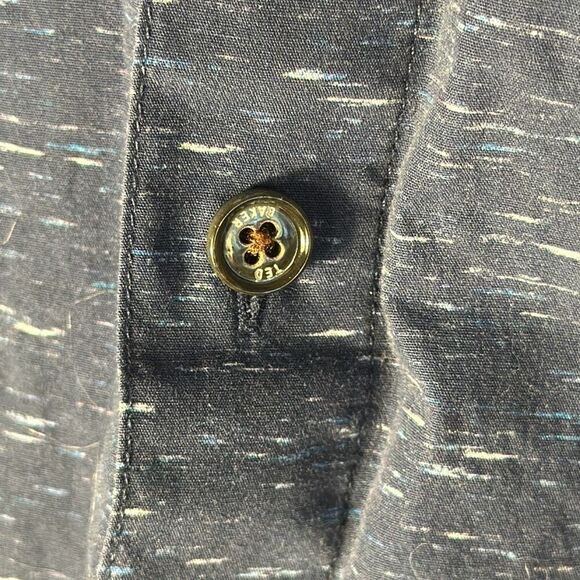 Ted Baker Pantheo Mens Blue Nepped Print Cotton Button Down size 5 XL - Picture 5 of 10